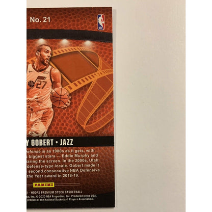 2019-20 Hoops Premium Stock Rudy (Don’t Touch That) Gobert Lights Camera Action Silver Prizm