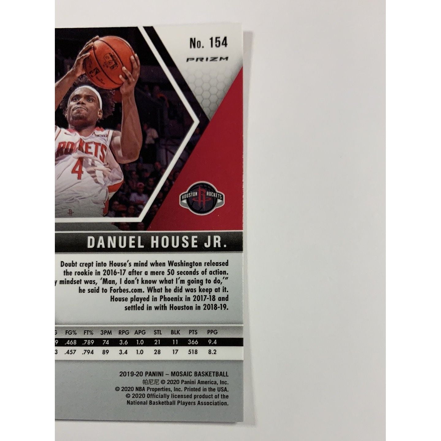  2019-20 Mosaic Danuel House Jr Blue Reactive Prizm  Local Legends Cards & Collectibles