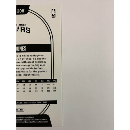 2020-21 Hoops Tre Jones RC