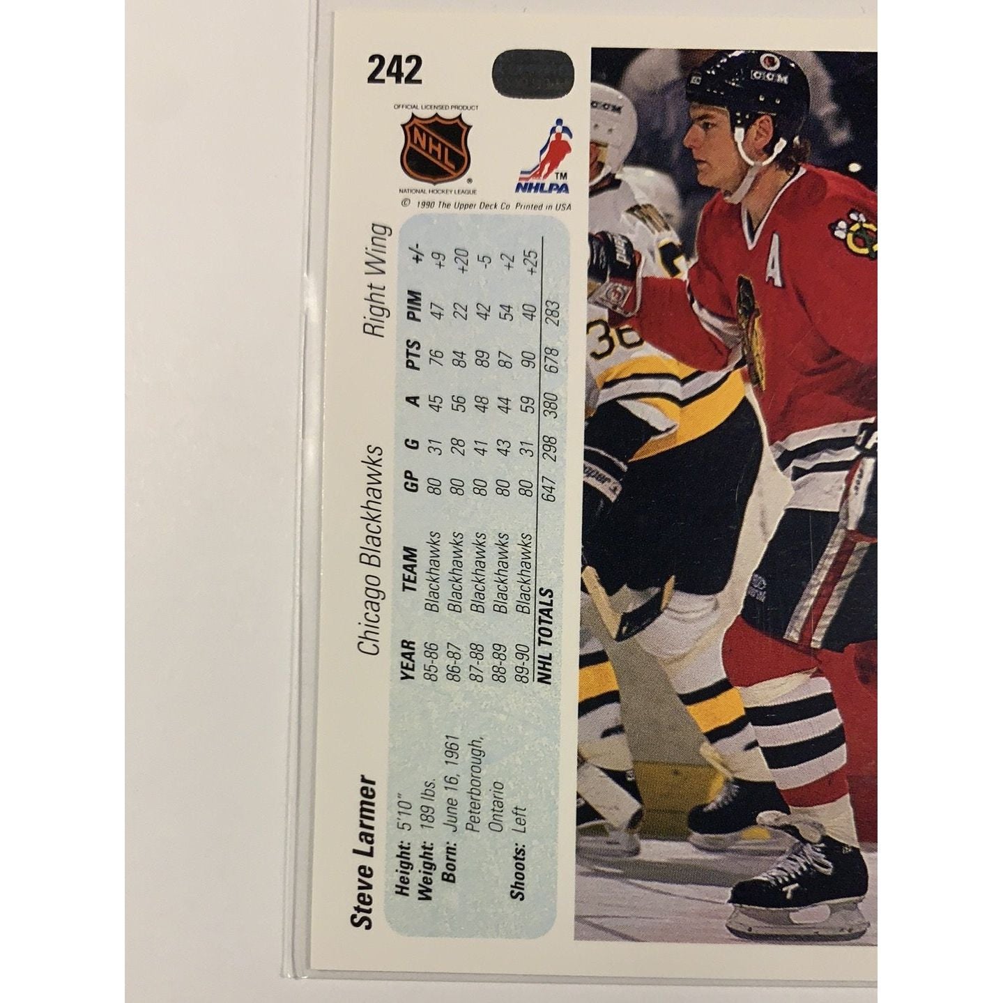  1990-91 Upper Deck Steve Larmer In Person Auto  Local Legends Cards & Collectibles