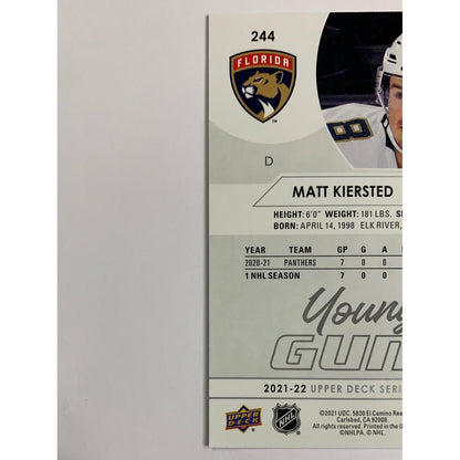 2021-22 Upper Deck Series 1 Matt Kiersted Young Guns