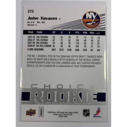  2009-10 Upper Deck Collectors Choice John Tavares Choice Rookie Reserve Print  Local Legends Cards & Collectibles
