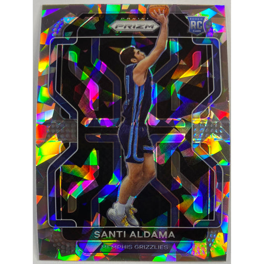 2021-22 Panini Prizm Santi Aldama Cracked Ice Prizm RC