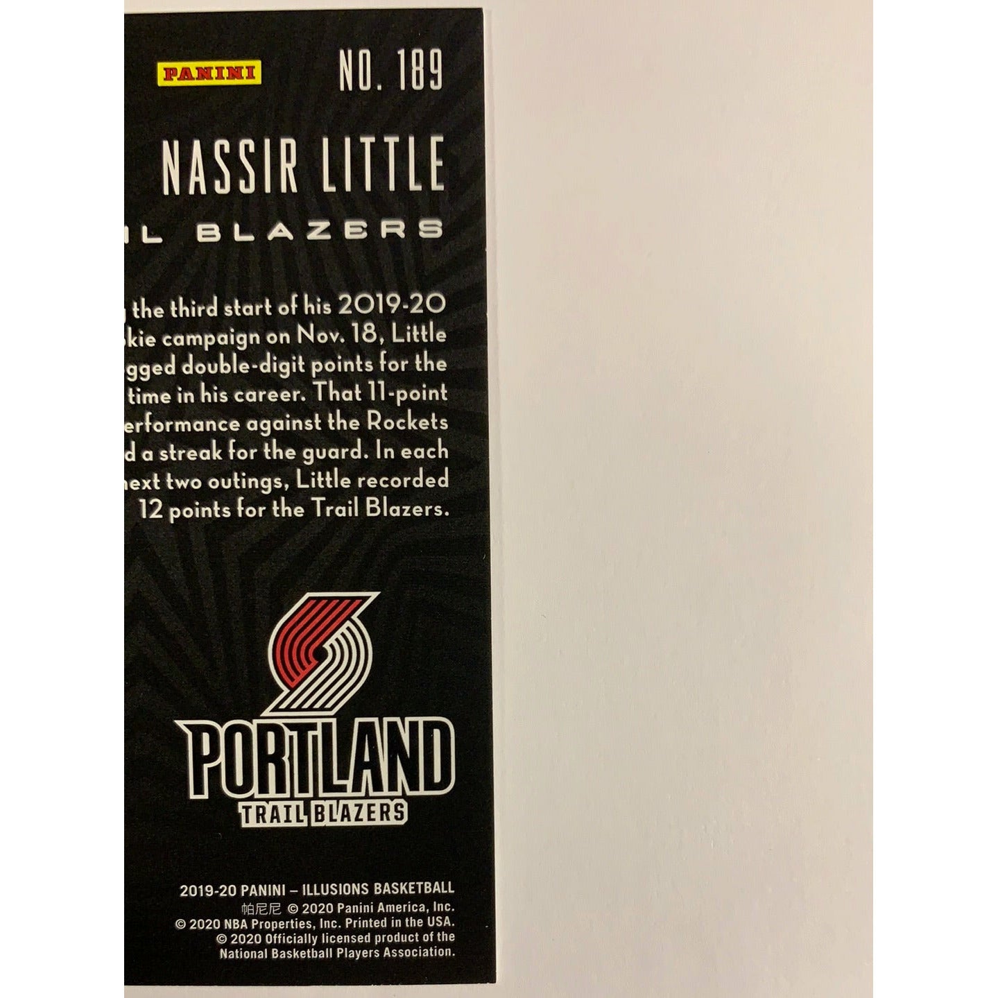  2019-20 Illusions Nassir Little RC  Local Legends Cards & Collectibles