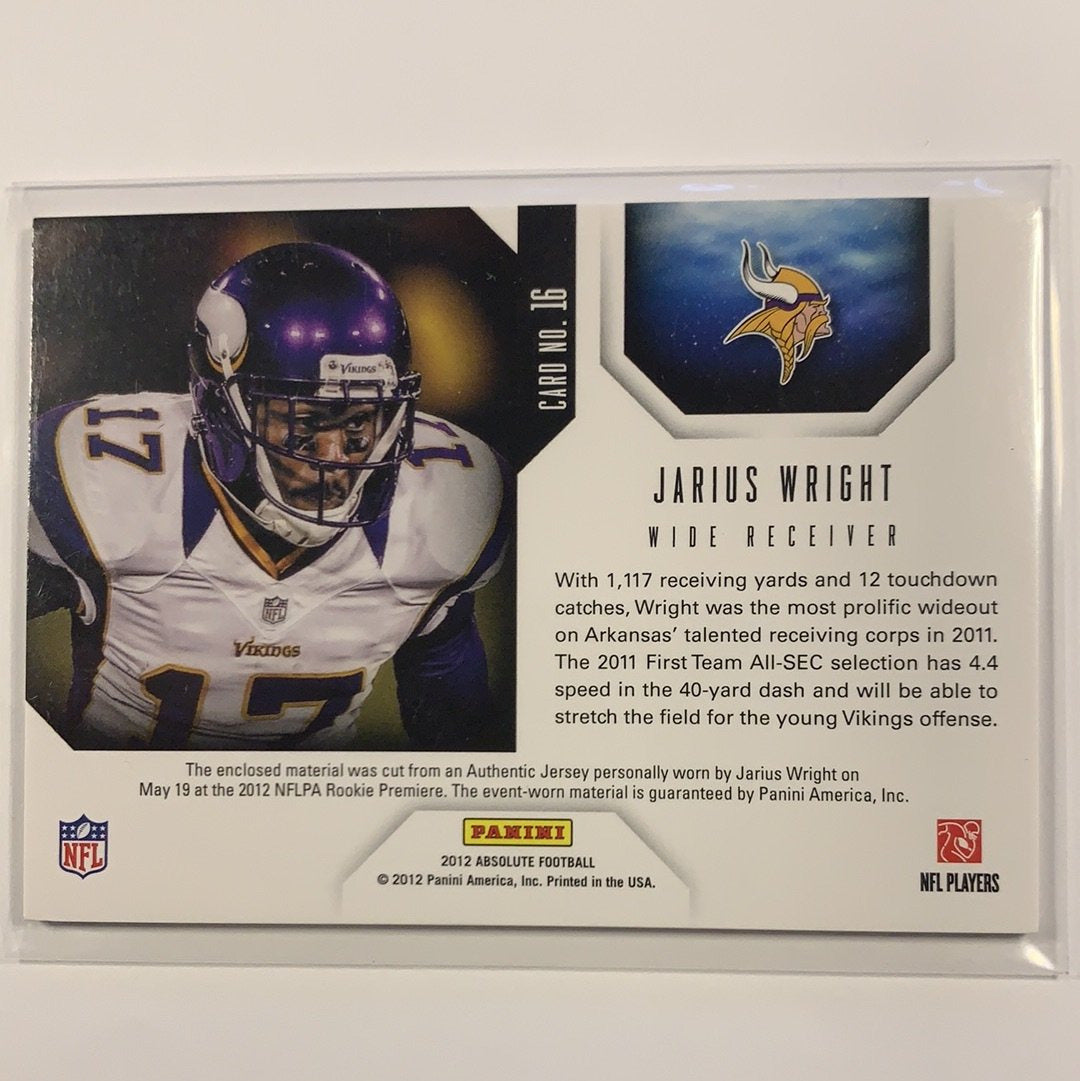  2012 Absolute Jarius Wright Star Gazing Jersey Patch  Local Legends Cards & Collectibles