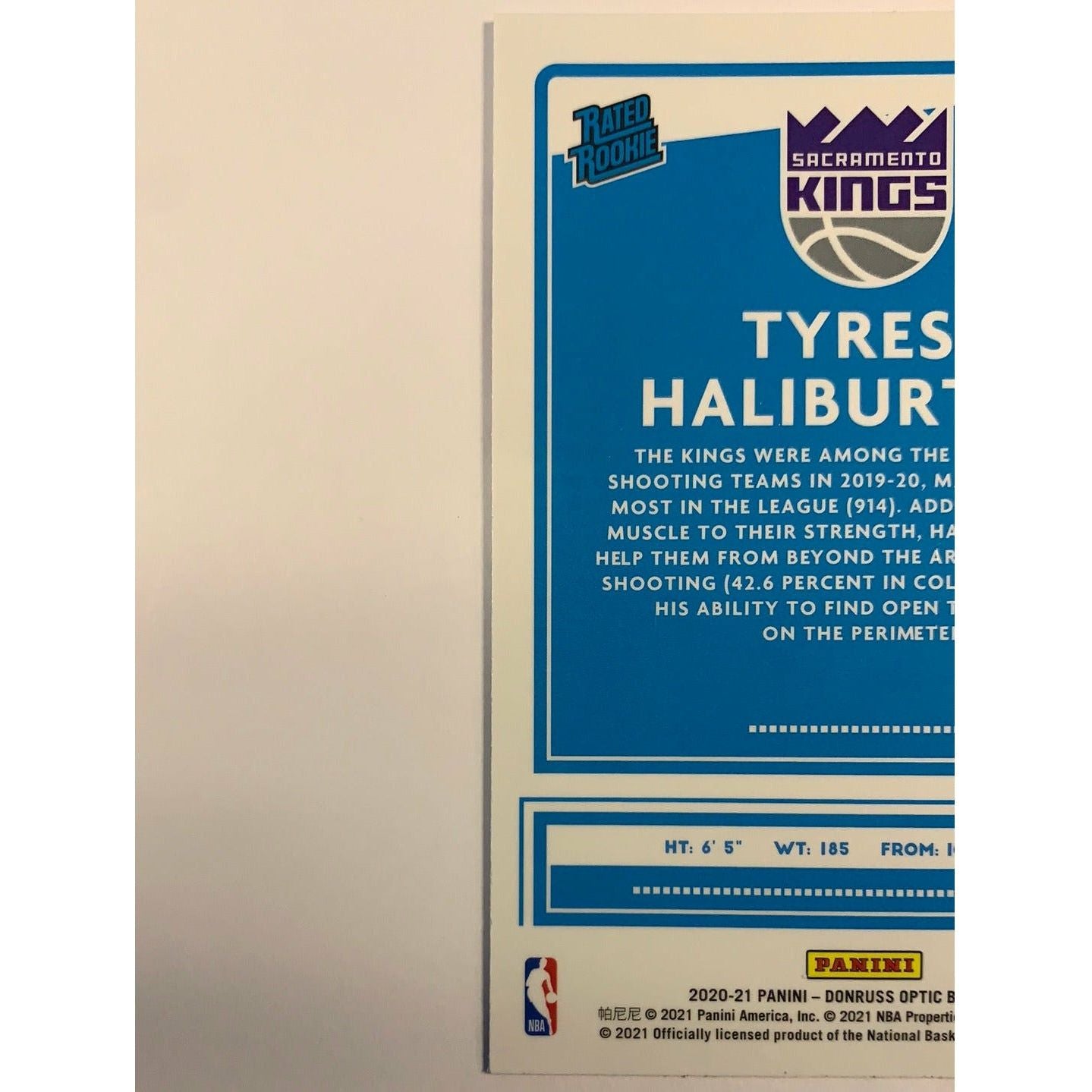 2020-21 Donruss Optic Tyrese Haliburton Rated Rookie