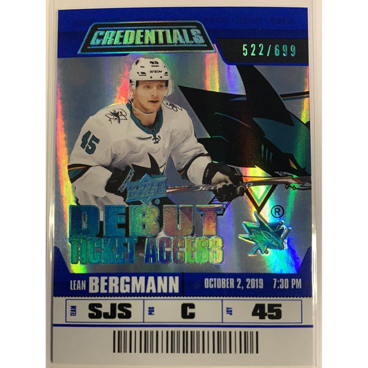  2019-20 Credentials Lean Lean Bergmann Debut Ticket Access /699  Local Legends Cards & Collectibles