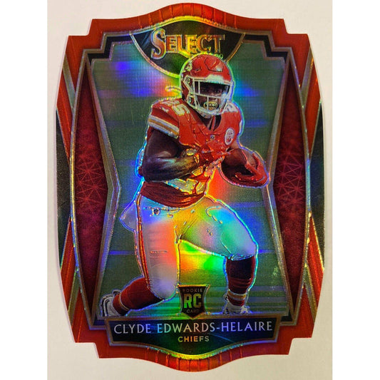  2020 Select Clyde Edwards-Helaire Premier Level Maroon Die cut Prizm RC  Local Legends Cards & Collectibles