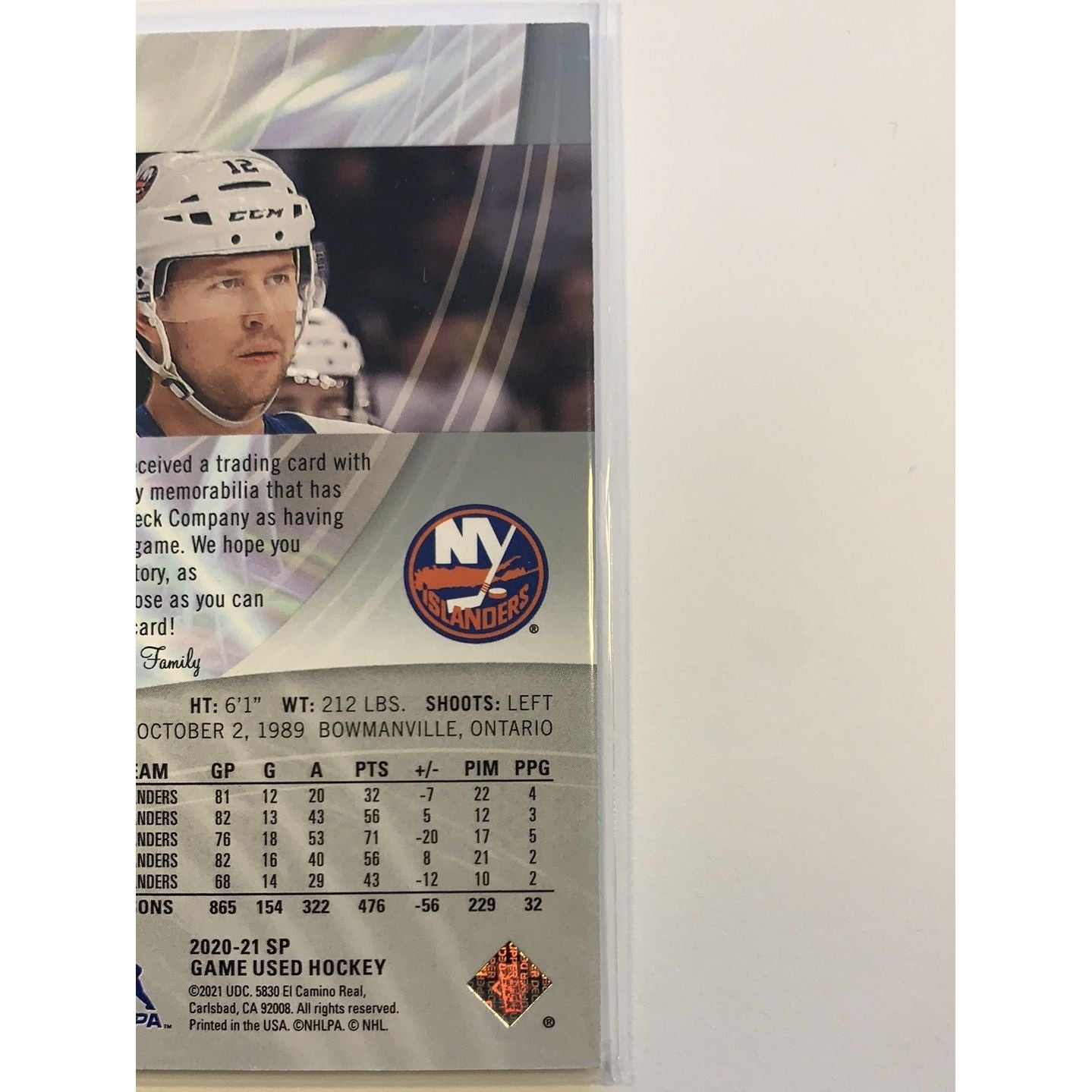  2020-21 SP Game Used Edition Josh Bailey Patch Card  Local Legends Cards & Collectibles