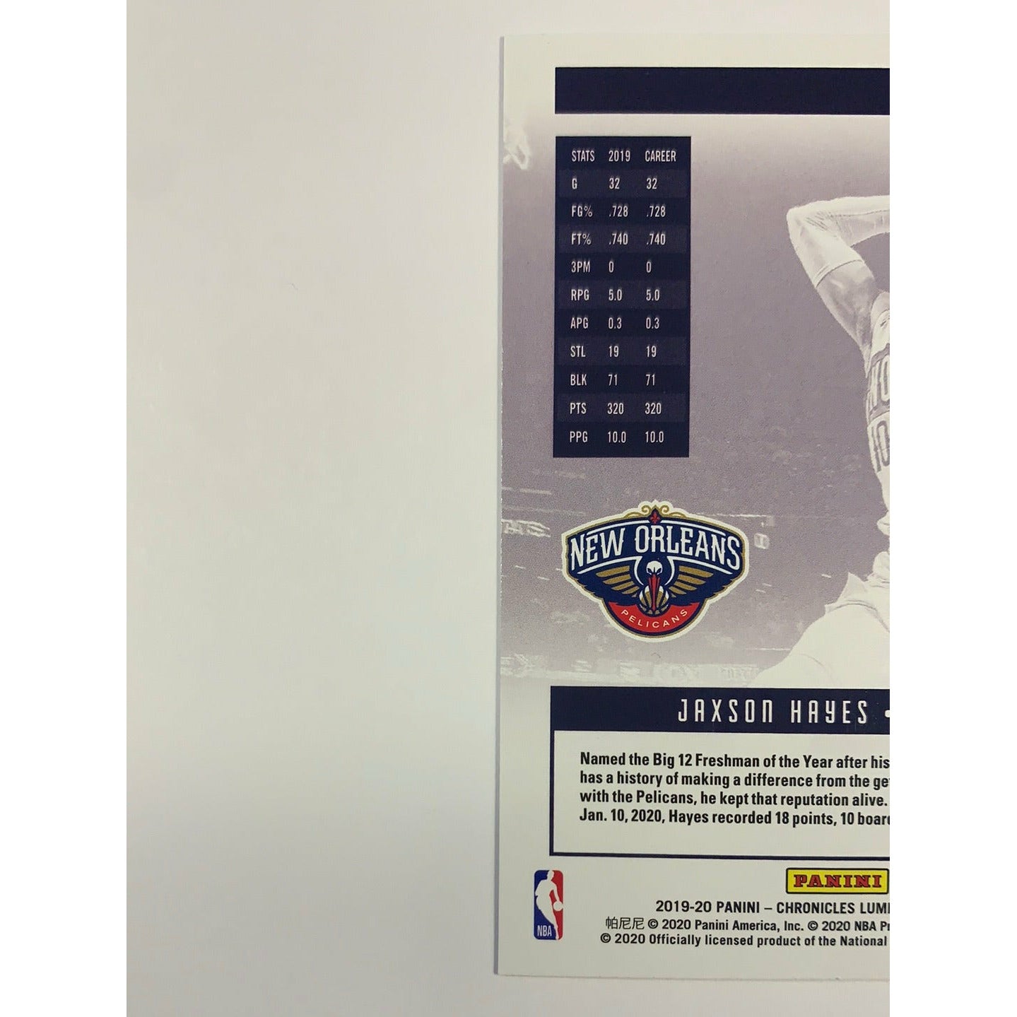 2019-20 Luminance Jaxson Hayes RC