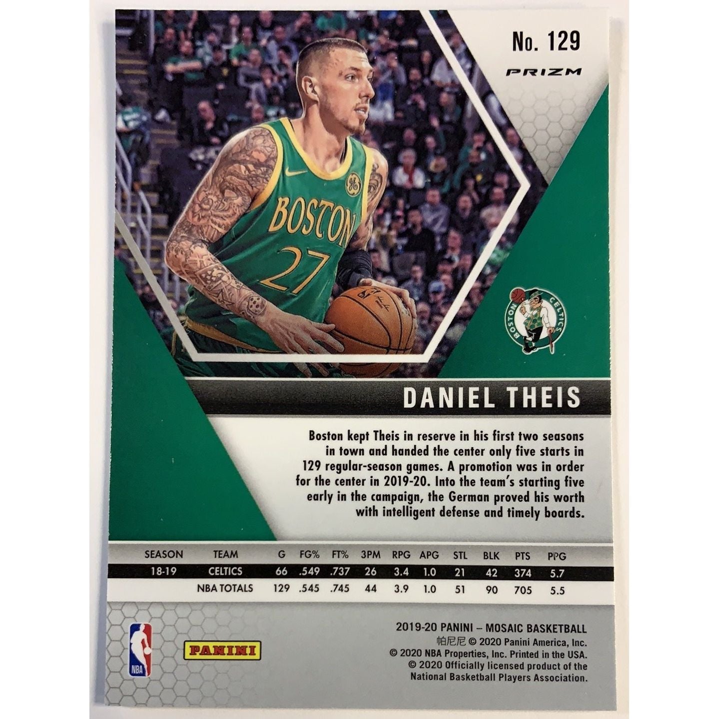  2019-20 Mosaic Daniel Theis Prizm  Local Legends Cards & Collectibles