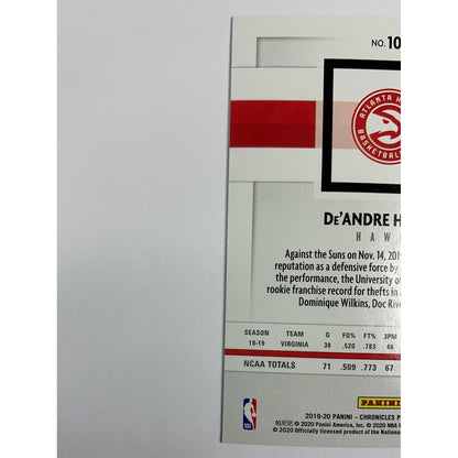 2019-20 Chronicles De’Andre Hunter Rookie Card