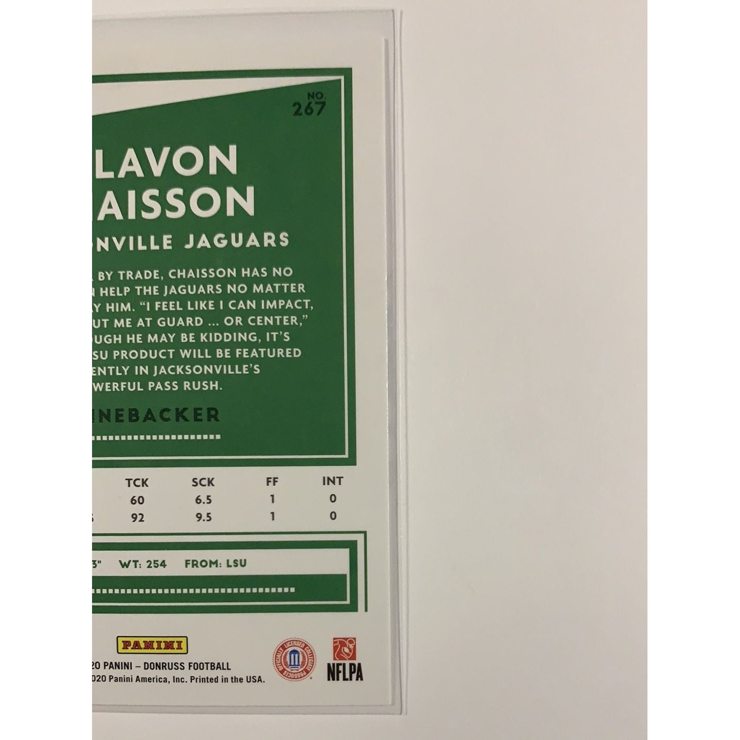  2020 Donruss K’lavon Chaisson RC  Local Legends Cards & Collectibles