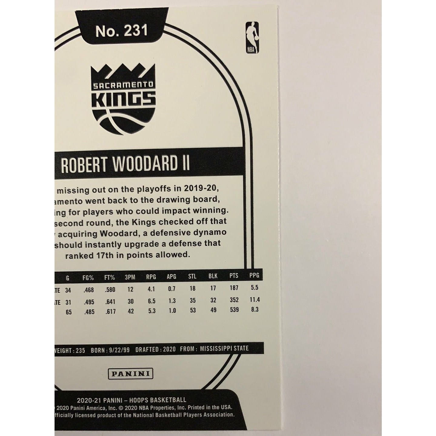 2020-21 Hoops Robert Woodard lll RC