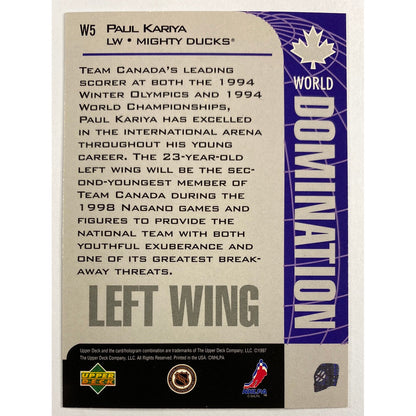 1997-98 Upper Deck Paul Kariya World Domination