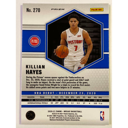 2020-21 Mosaic Killian Hayes NBA Debut Pink Mosaic Prizm