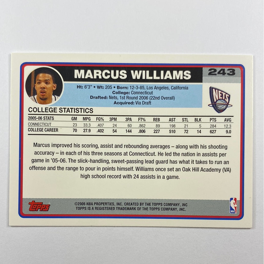 2006 Topps Marcus Williams Rookie Card