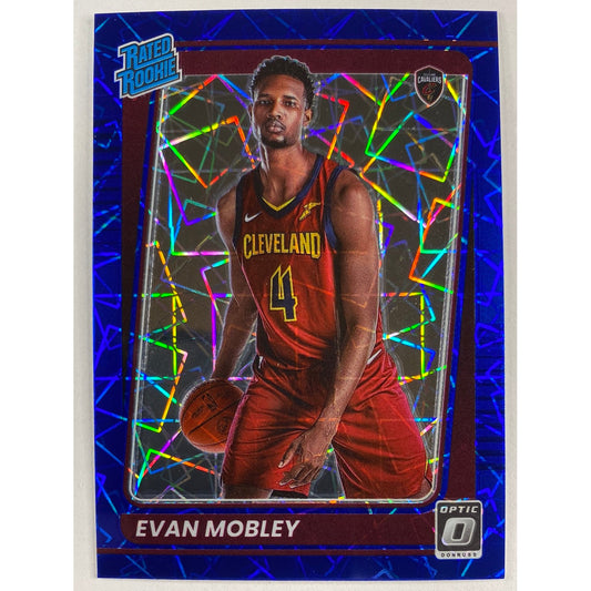 2021-22 Donruss Optic Evan Mobley Blue Velocity Rated Rookie
