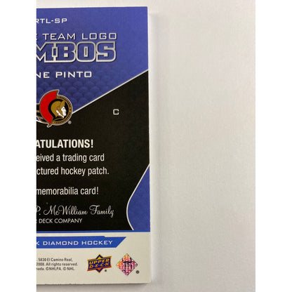 2021-22 Black Diamond Shane Pinto Rookie Team Logo Jumbos