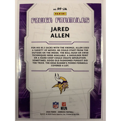  2020 Donruss Jared Allen Power Formulas  Local Legends Cards & Collectibles