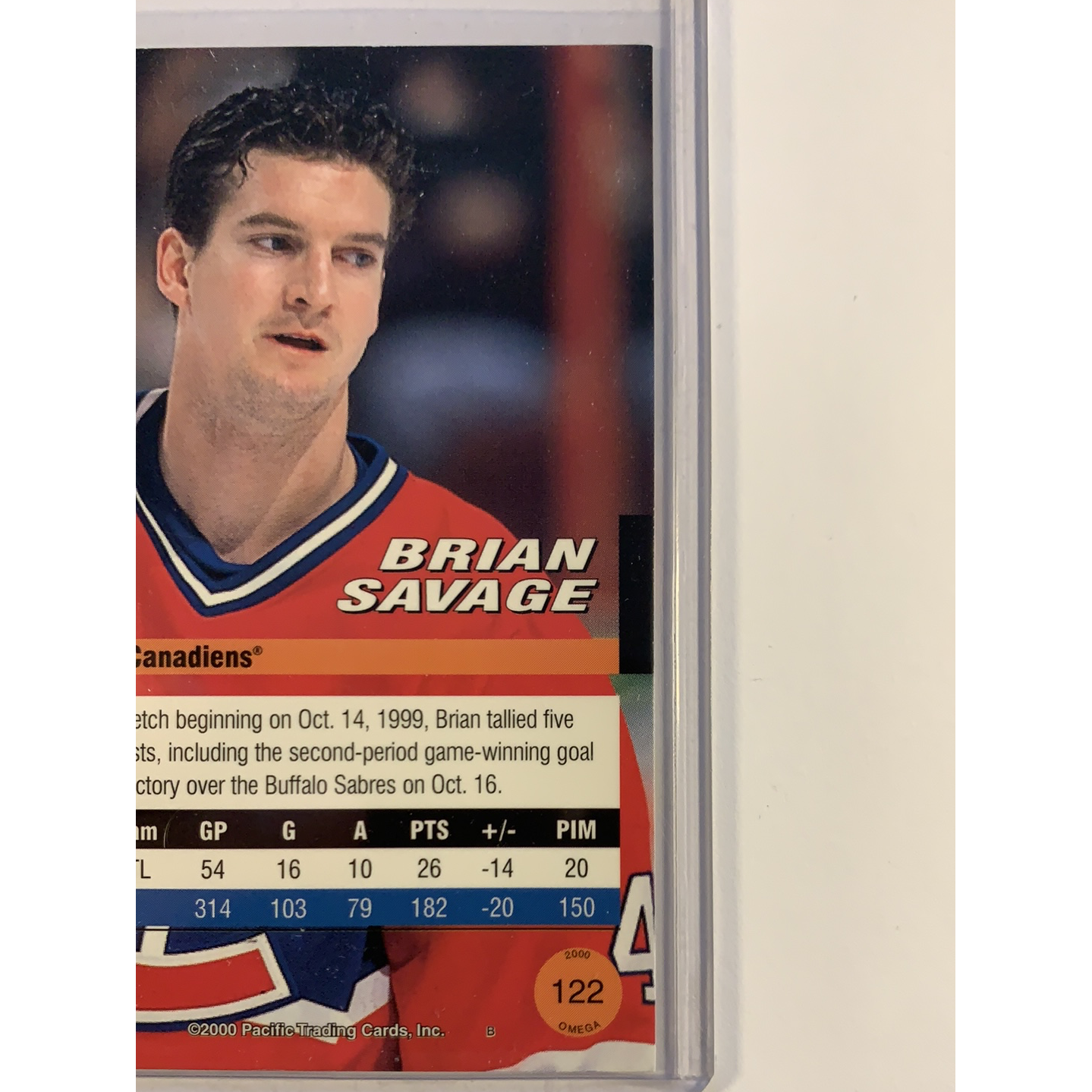  2000-01 Pacific Omega Brian Savage /99  Local Legends Cards & Collectibles