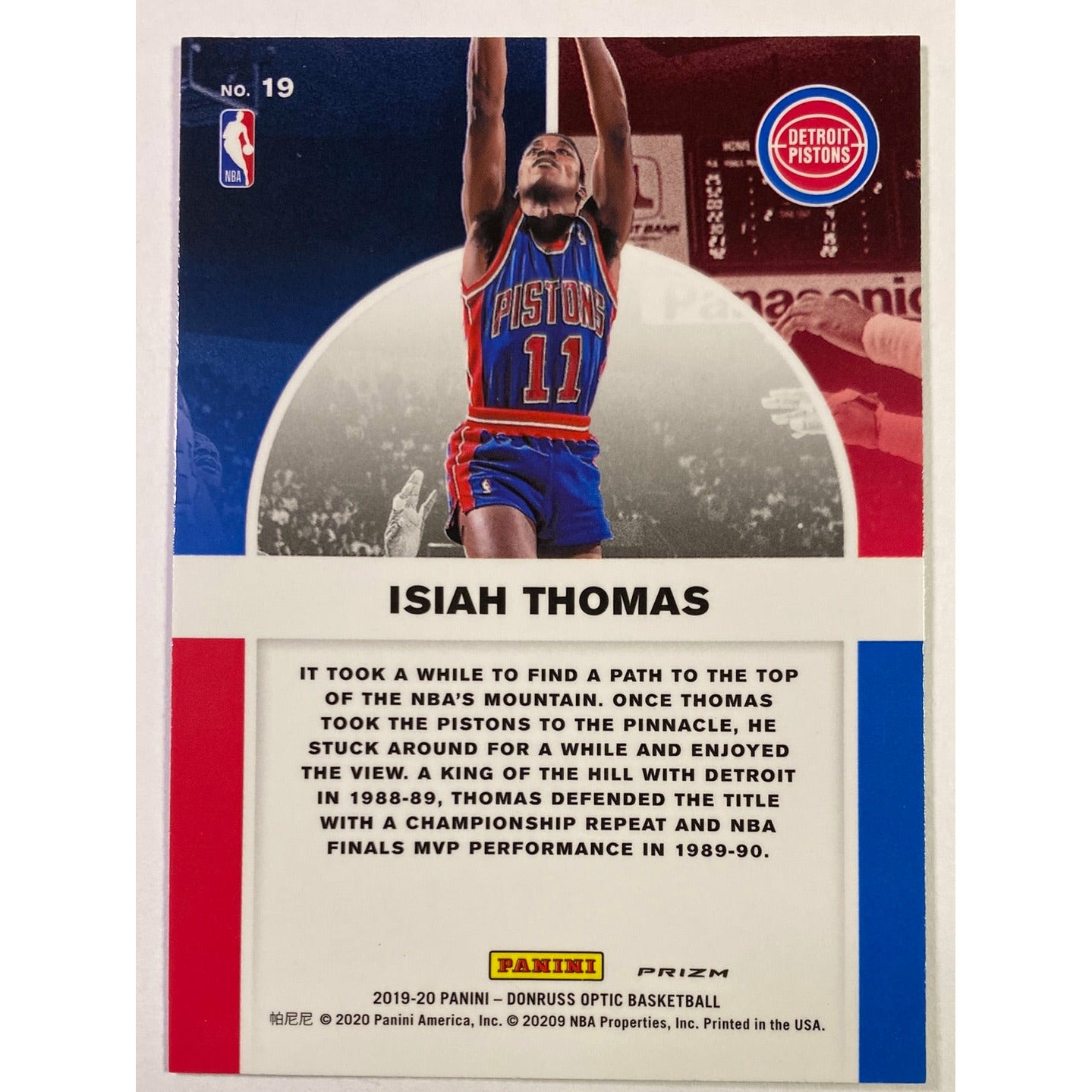 2019-20 Donruss Optic Isiah Thomas Winner Stays Holo