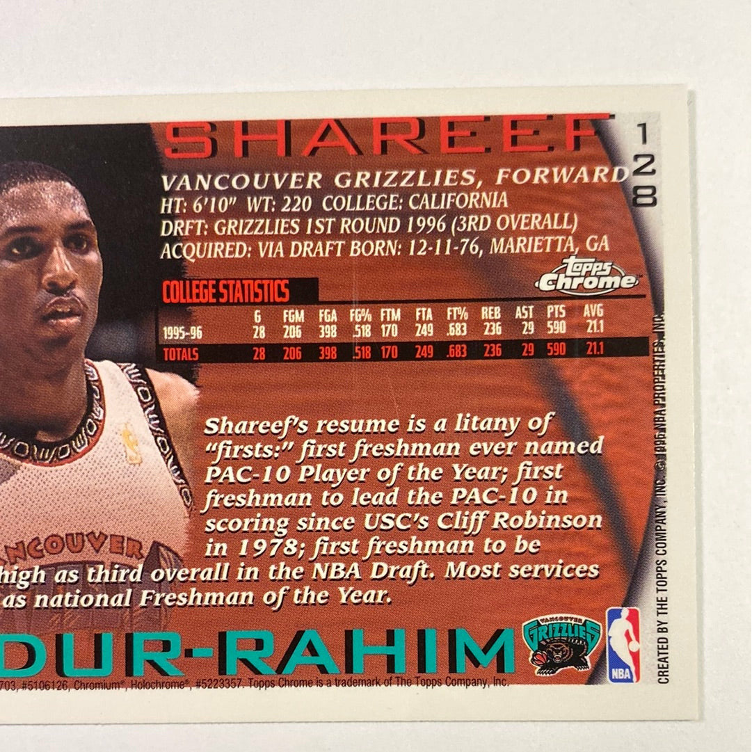  1996-97 Topps Chrome Shareef Abdur-Rahim RC  Local Legends Cards & Collectibles