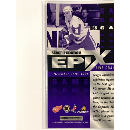  1997-98 Pinnacle Sergei Fedorov Epix Purple Game  Local Legends Cards & Collectibles
