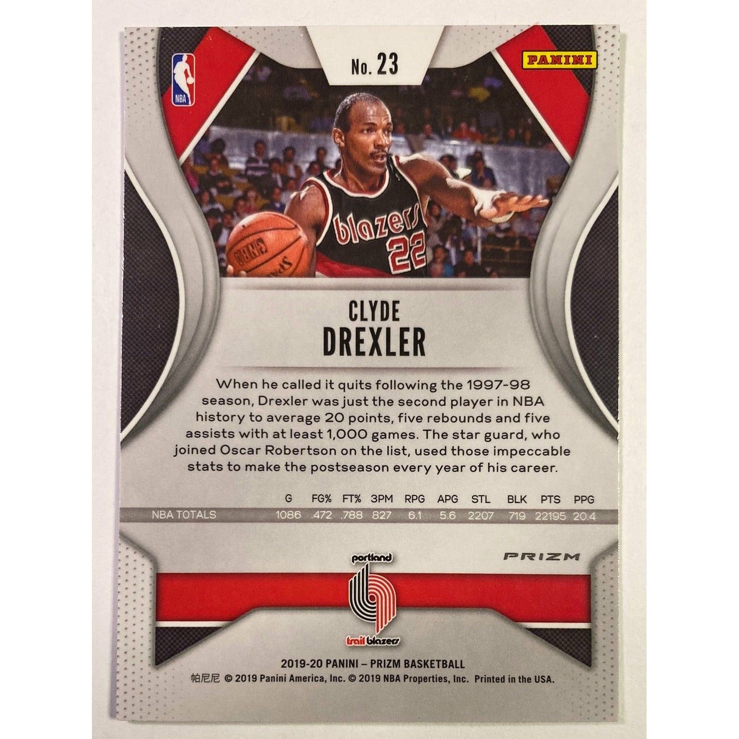  2019-20 Panini Prizm Clyde Drexler Green Holo Prizm  Local Legends Cards & Collectibles