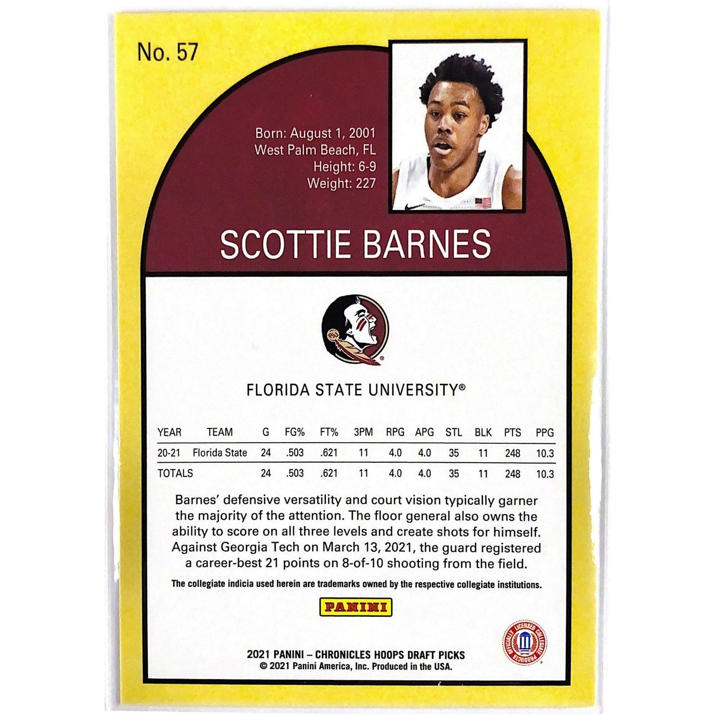 2021 Chronicles Hoops Scottie Barnes Retro Tribute RC