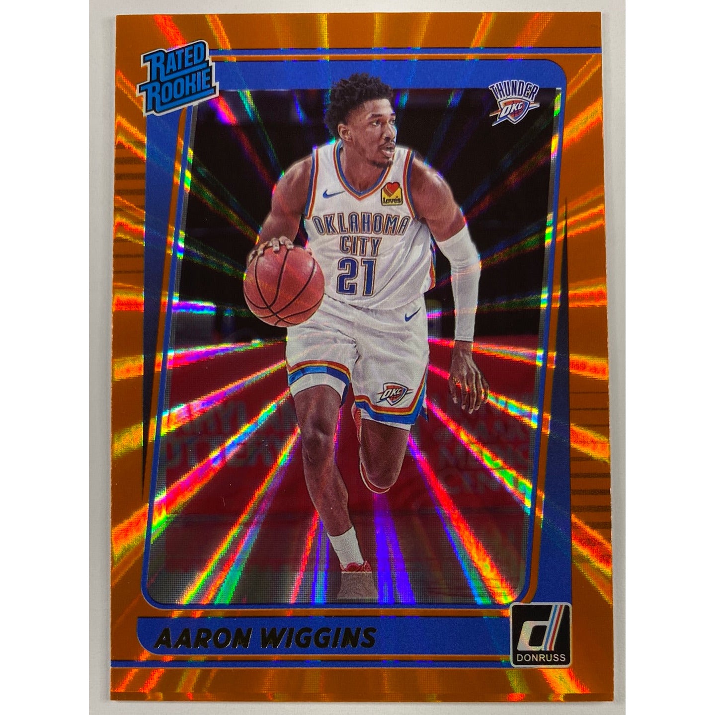 2021-22 Donruss Aaron Wiggins Orange Laser Rated Rookie