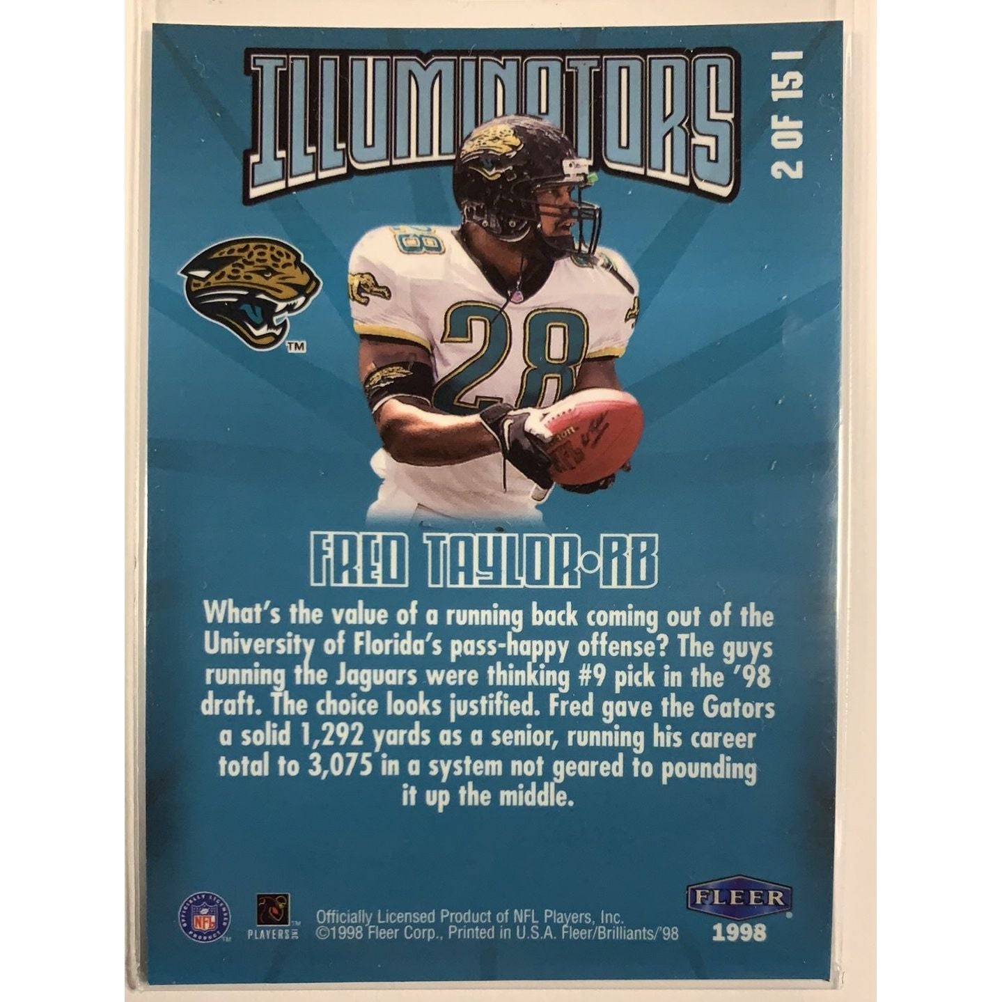  1998 Fleer Brilliants Fred Taylor Illuminators  Local Legends Cards & Collectibles