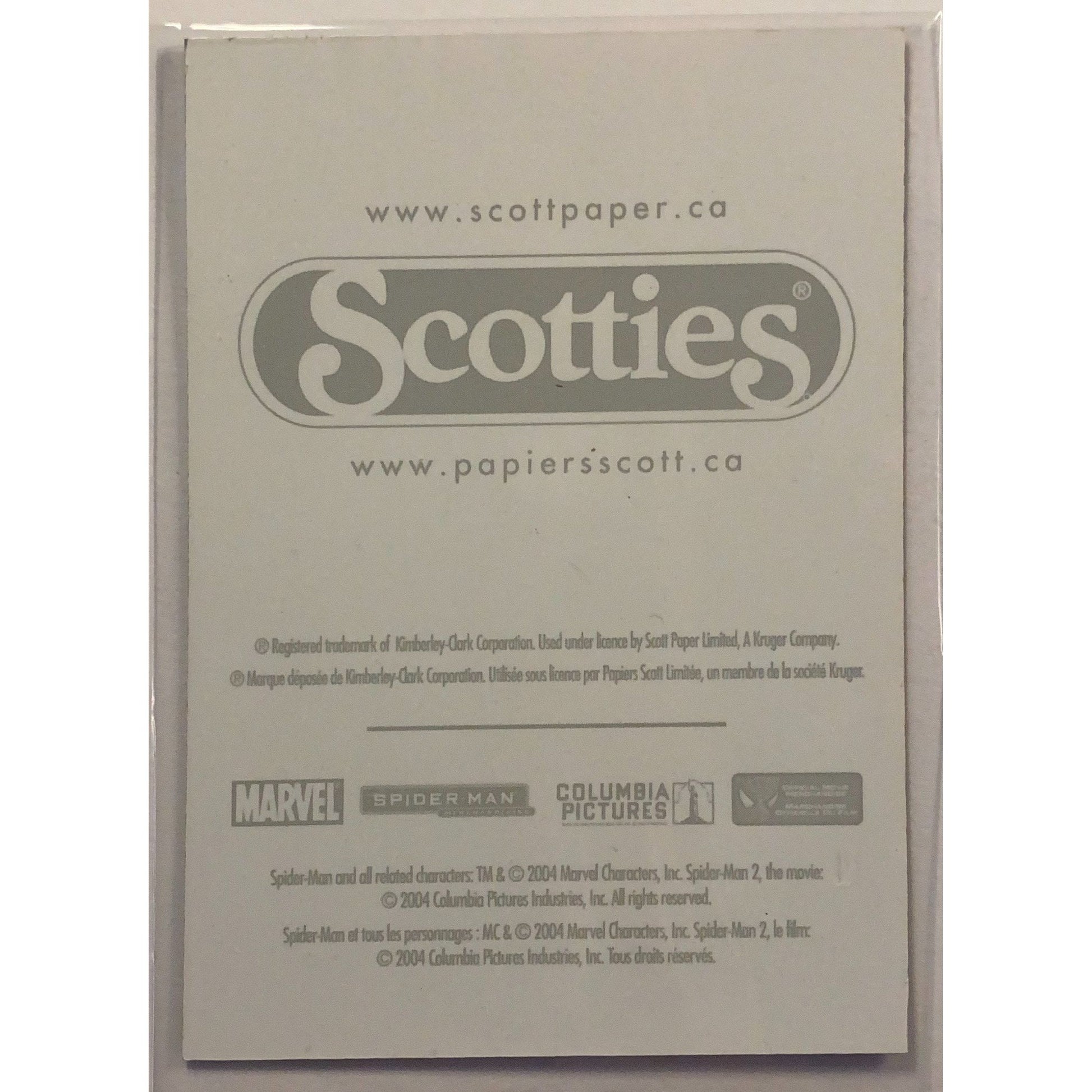  2004 Scotties Tissue Marvel Spider-Man 2 Lenticular Promo Card #D0077  Local Legends Cards & Collectibles