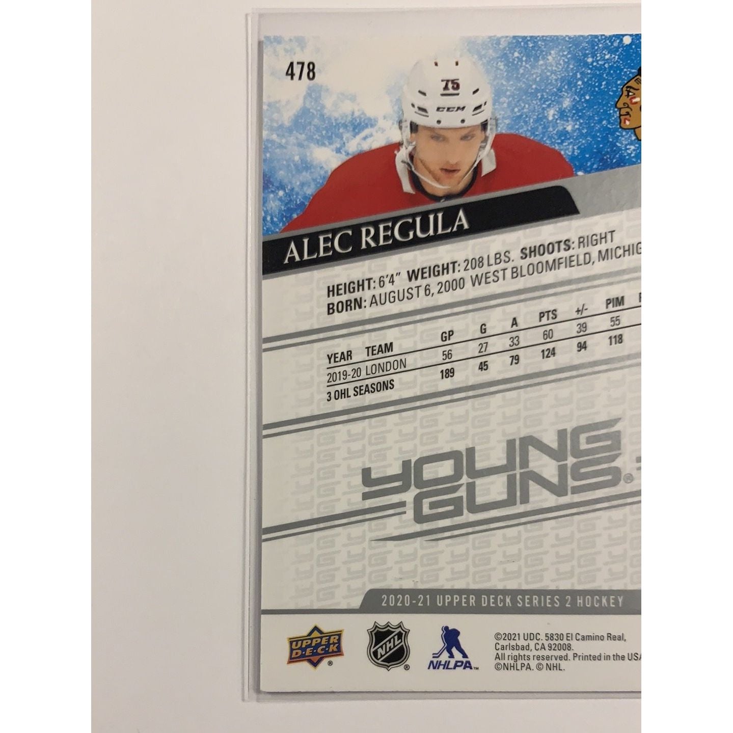  2020-21 Upper Deck Series 2 Alec Regula Young Guns  Local Legends Cards & Collectibles