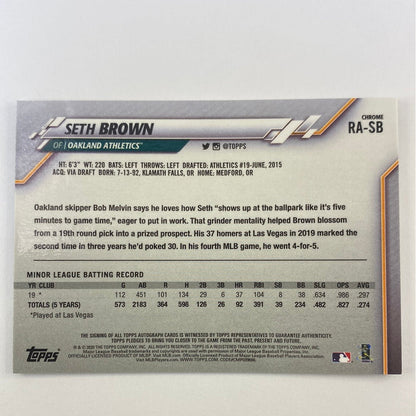 2020 Topps Chrome Seth Brown RC Auto