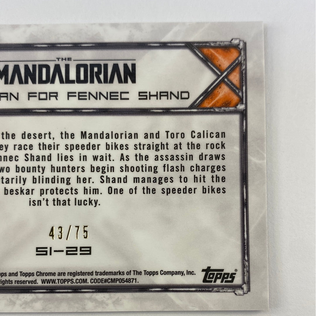 Topps Chrome The Mandalorian The Plan For Fennec Shand Purple Refractor /75