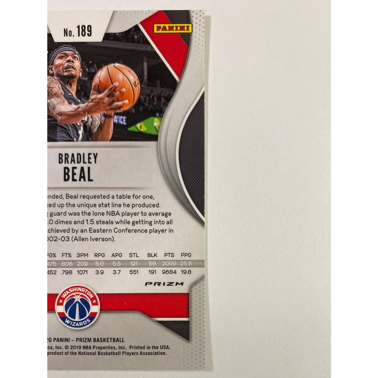 2019-20 Panini Prizm Bradley Beal Red White Blue Prizm