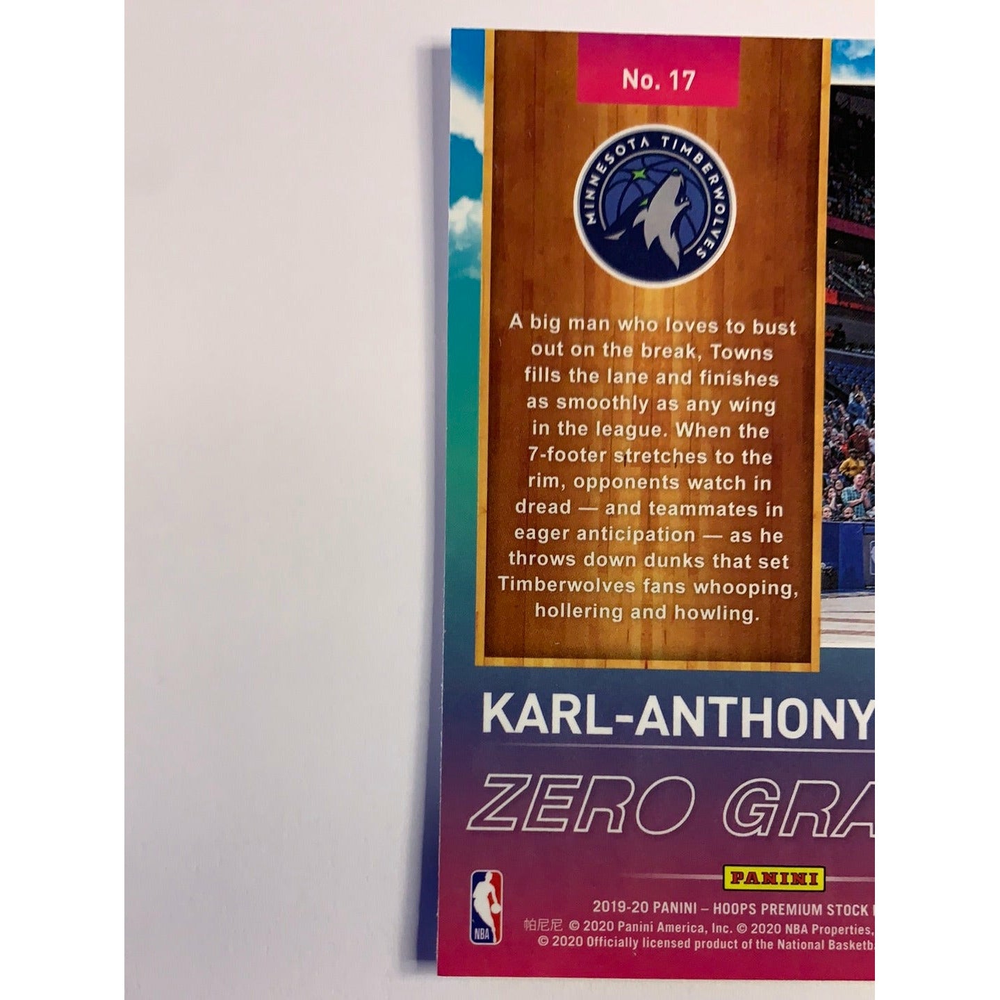 2019-20 Hoops Premium Stock Karl Anthony Towns Zero Gravity
