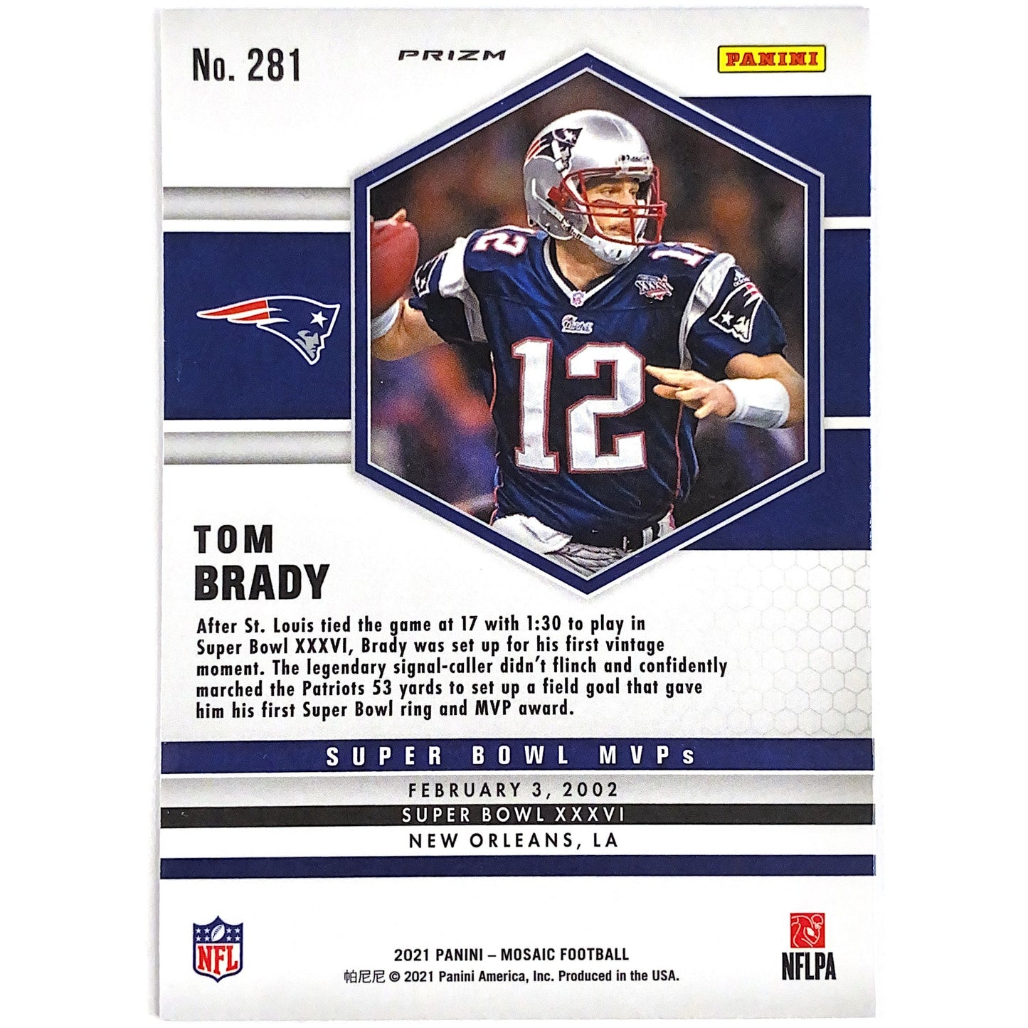 2021 Mosaic Tom Brady Super Bowl MVP’s Green Mosaic Prizm