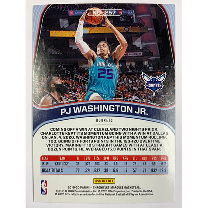 2019-20 Chronicles Marquee Pj Washington Jr RC