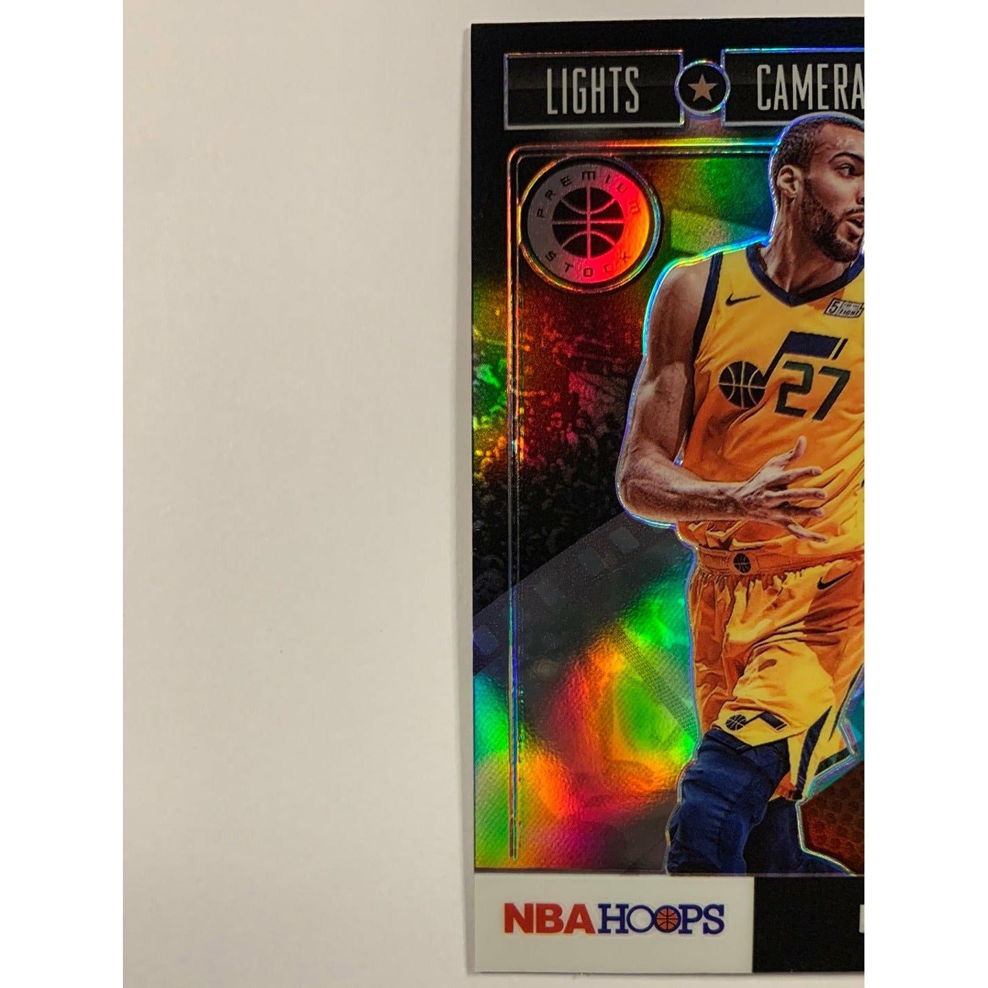 2019-20 Hoops Premium Stock Rudy (Don’t Touch That) Gobert Lights Camera Action Silver Prizm