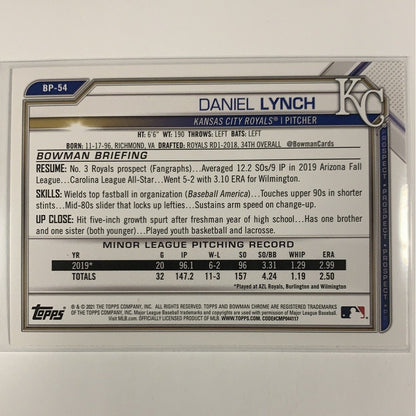  2021 Bowman Daniel Lynch BP-54  Local Legends Cards & Collectibles