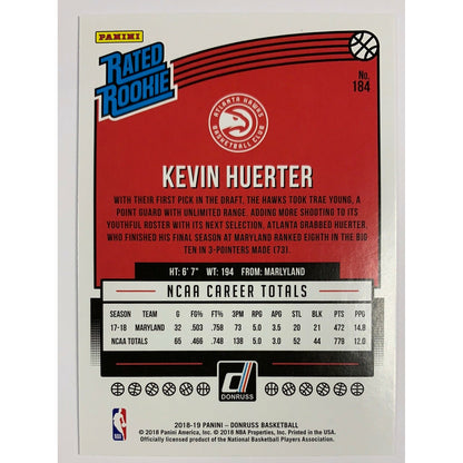 2018-19 Donruss Kevin Huerter Rated Rookie
