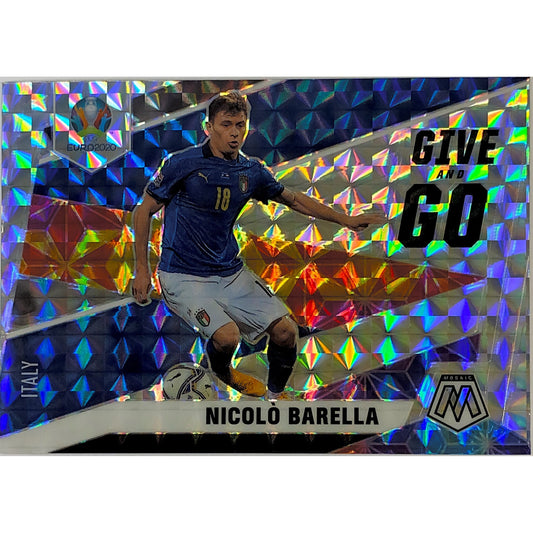 2020-21 Mosaic Nicolo Barella GIVE AND GO Silver Mosaic Prizm