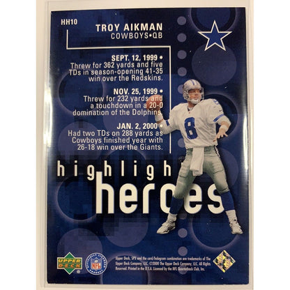  2000 SPx Troy Aikman Highlight Heroes  Local Legends Cards & Collectibles