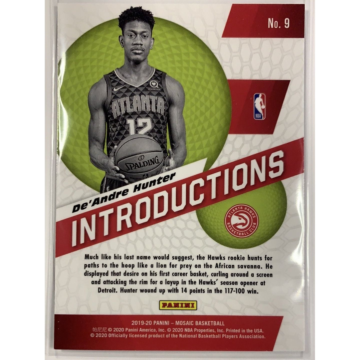  2019-20 Panini Mosaic De’Andre Hunter Introductions  Local Legends Cards & Collectibles