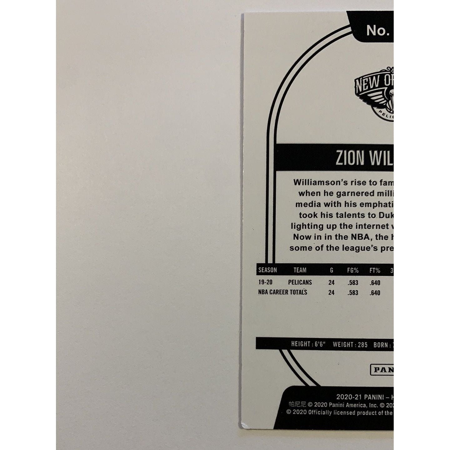  2020-21 Hoops Zion Williamson Purple Parallel  Local Legends Cards & Collectibles