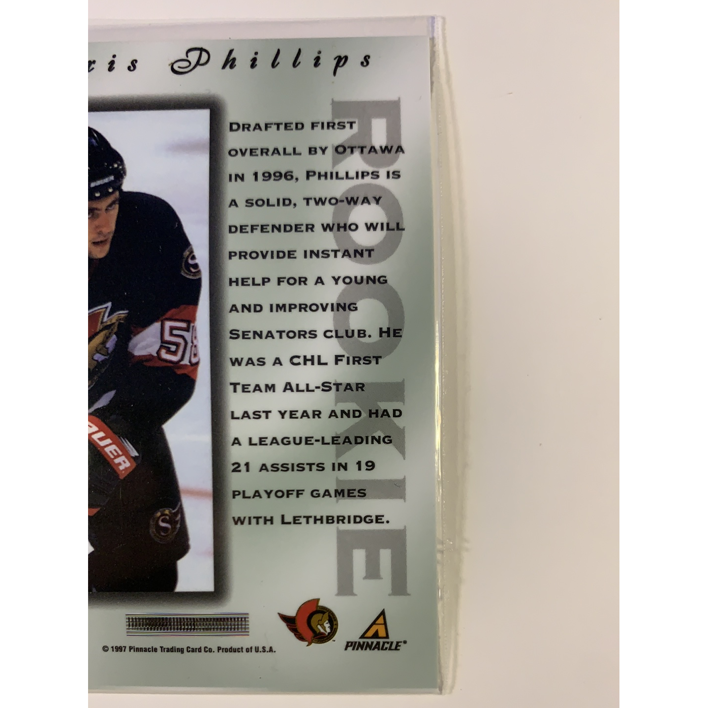  1997-98 Pinnacle Certified Chris Phillips Rookie Card  Local Legends Cards & Collectibles