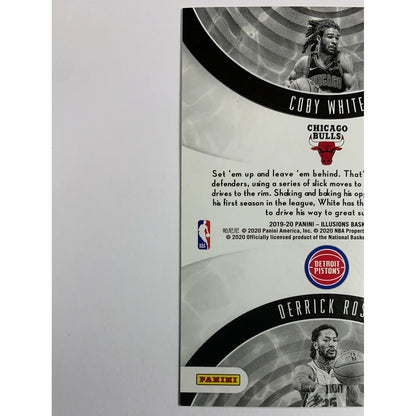 2019-20 Illusions Rookie Reflections Coby White Derrick Rose