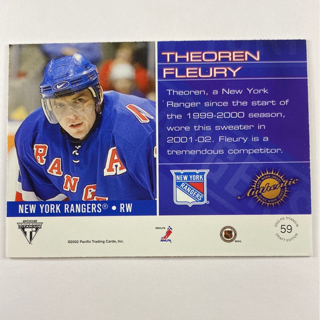 2002 Private Stock Titanium Theoren Fleury Draft Edition Game Worn Jersey